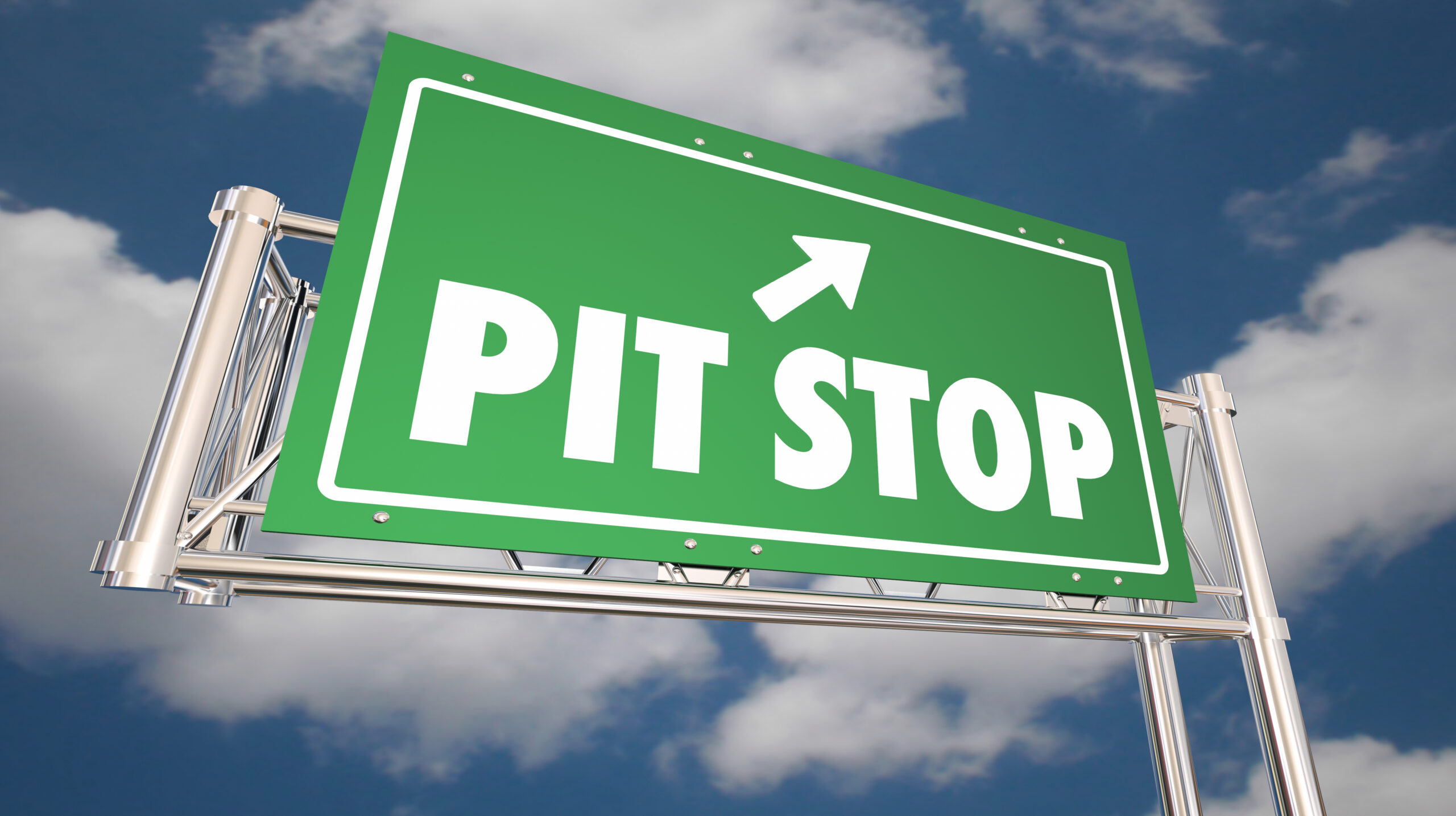 Pit,Stop,Take,Break,Freeway,Road,Sign,Rest,Relax,3d