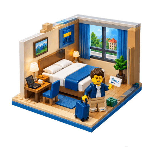 LEGO-сценка одномісного номера Standard Single